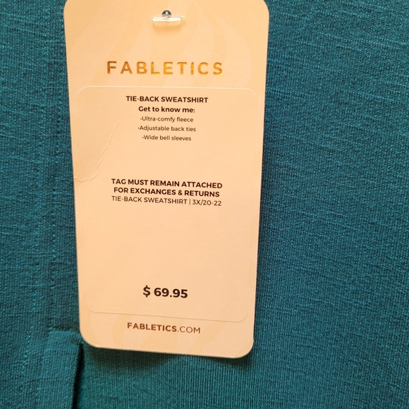 Fabletics Tie-Back Sweatshirt, 3x, Blue - Picture 5 of 8